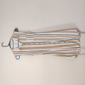 Striped Juniors Sleeveless Collared Dress